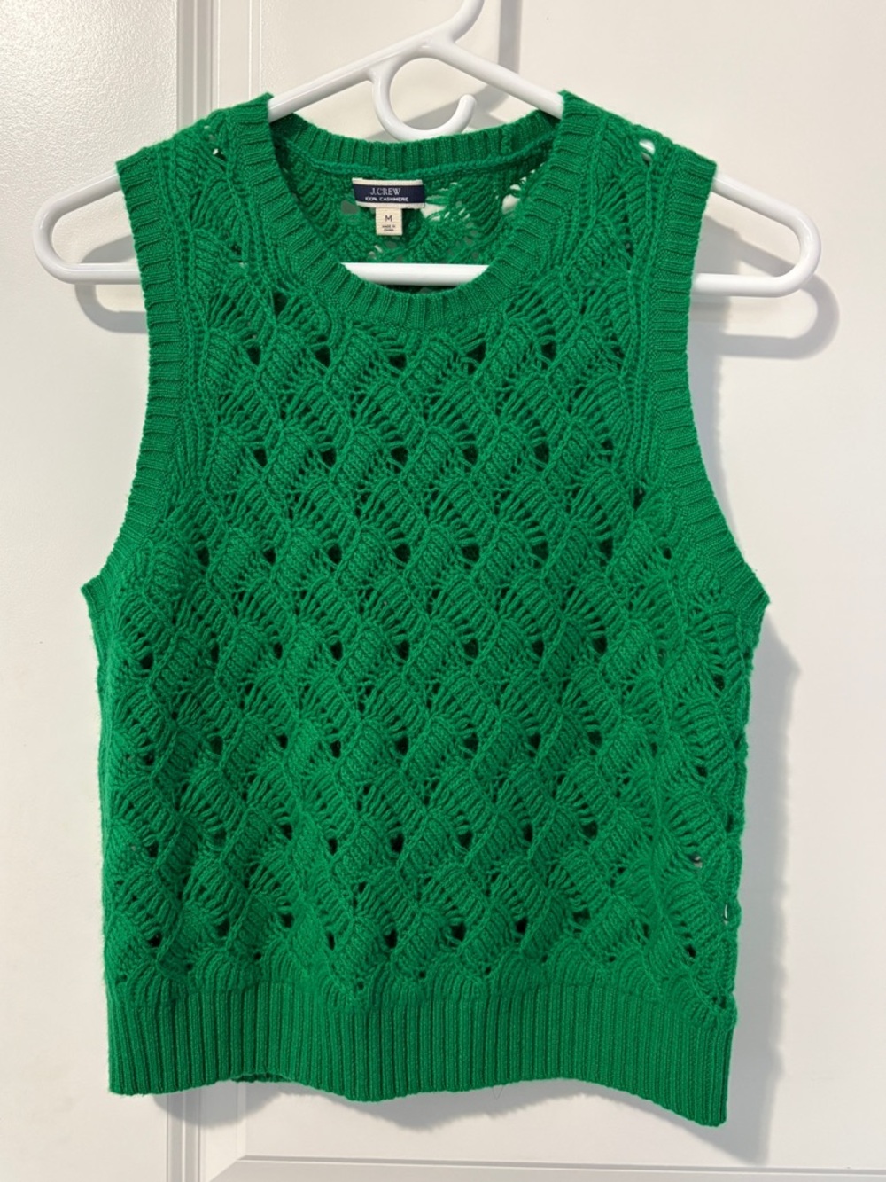 J. Crew Cashmere Pointelle Sweater Vest Shell Size Medium